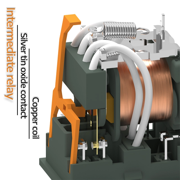 Промежуточное реле 24VDC 220VAC 8Pin с тестовой кнопкой 2NO2NC RXS2CN RY-ELE